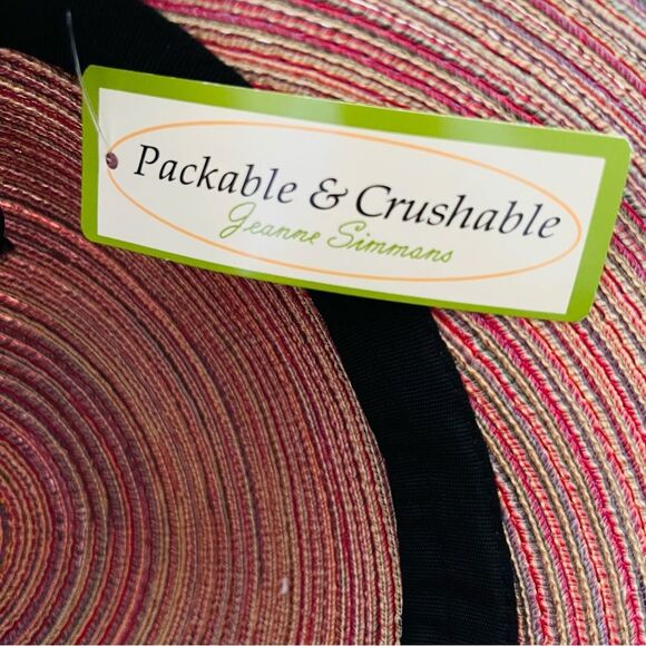 Angela & William New York Pink Straw Hat with 50 UPF Packable & Crushable - Picture 7 of 10